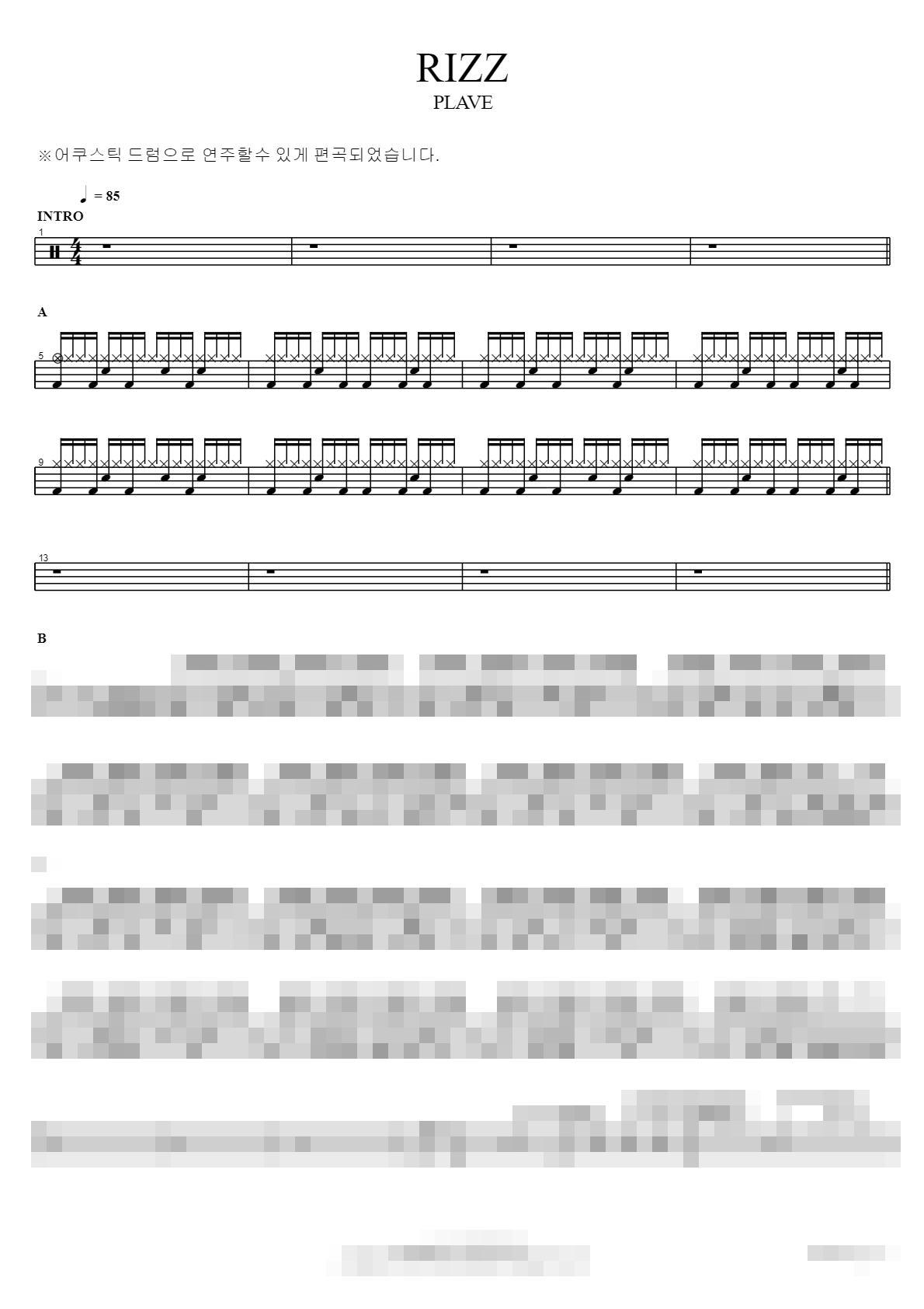 RIZZ Sheet Music Preview