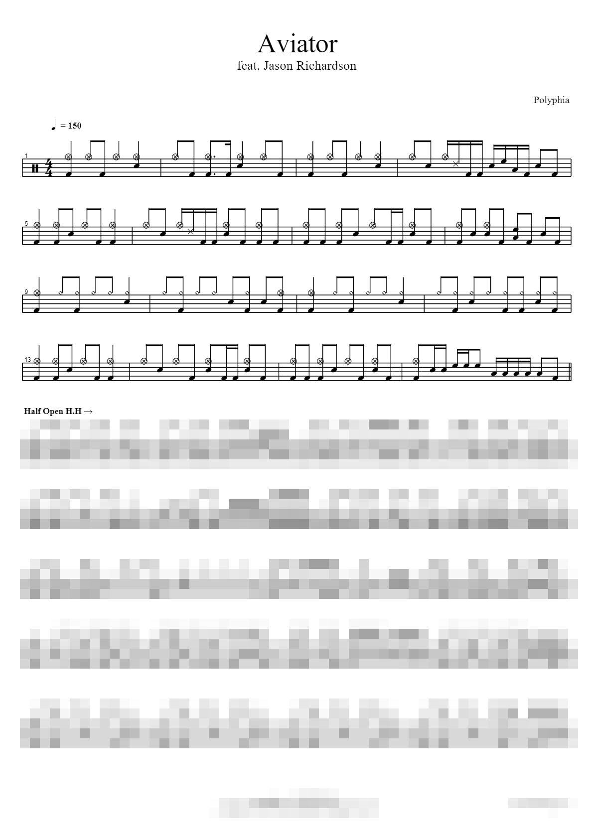 Aviator feat. Jason Richardson Sheet Music Preview
