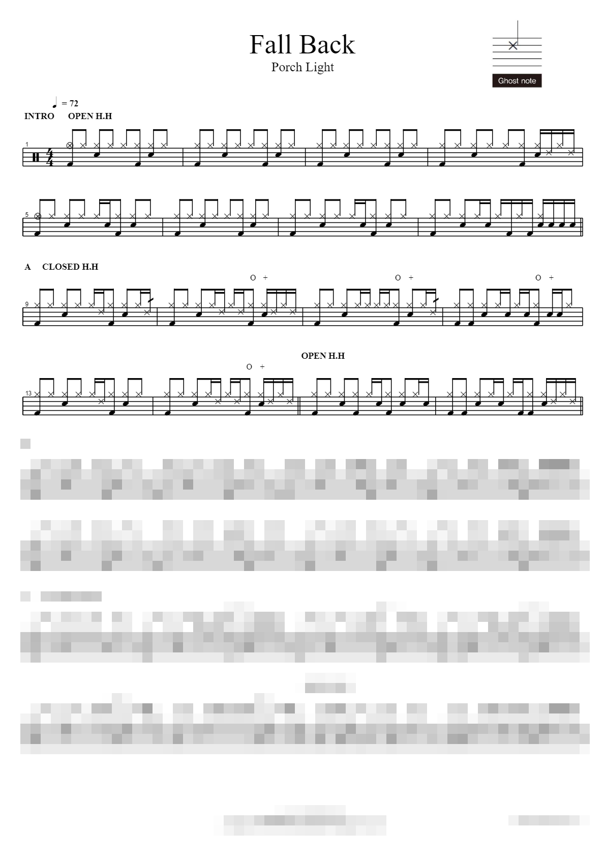 Fall Back Sheet Music Preview
