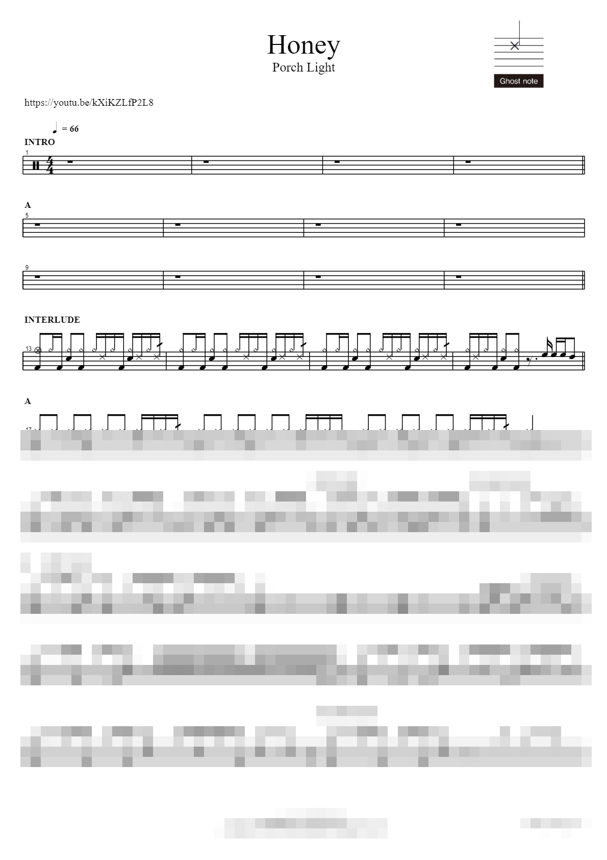 Honey Sheet Music Preview