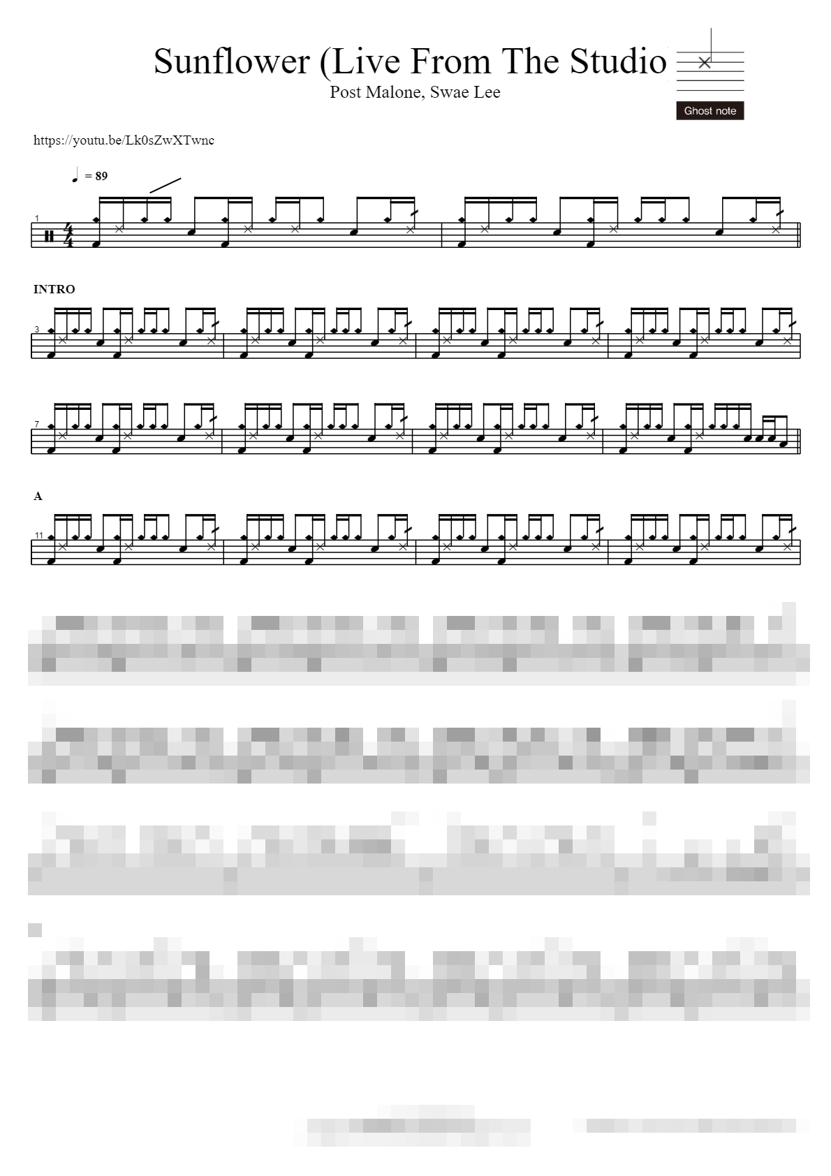 Sunflower (Live From The Studio) Sheet Music Preview