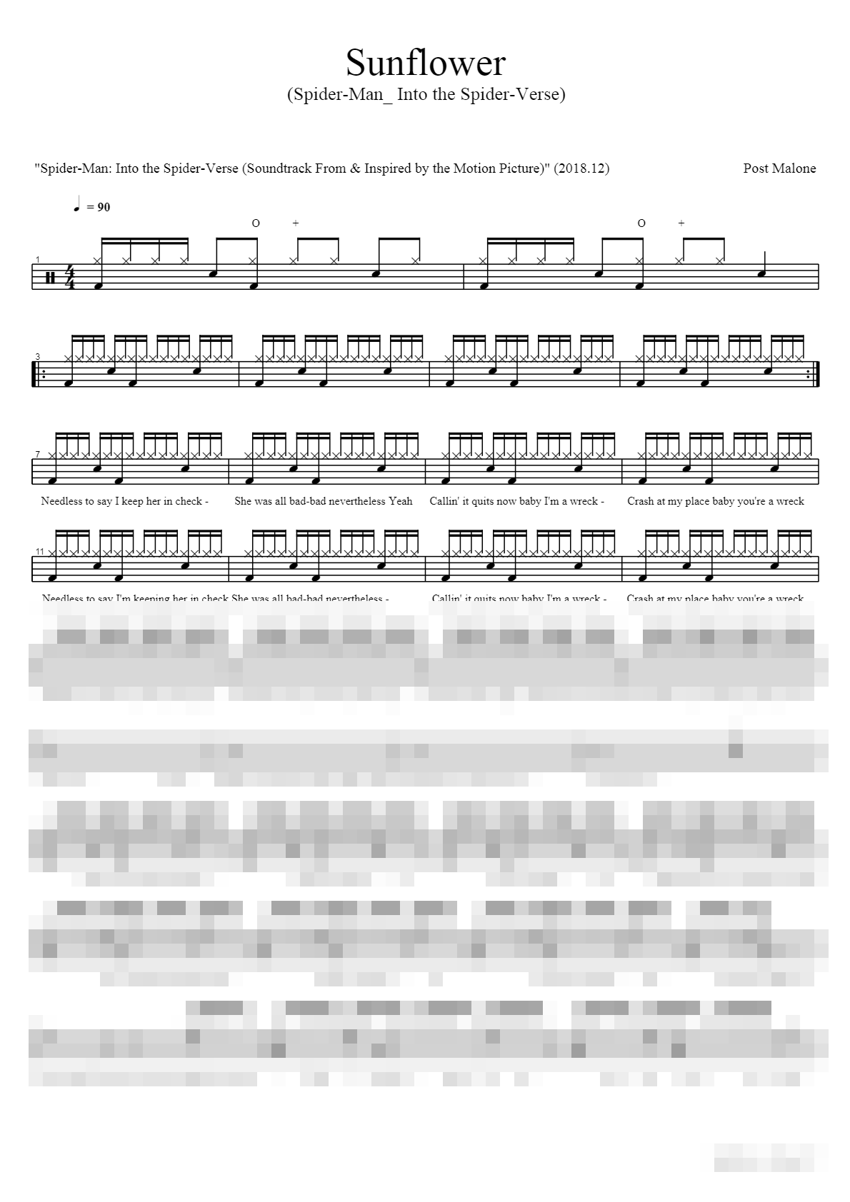 Sunflower Sheet Music Preview