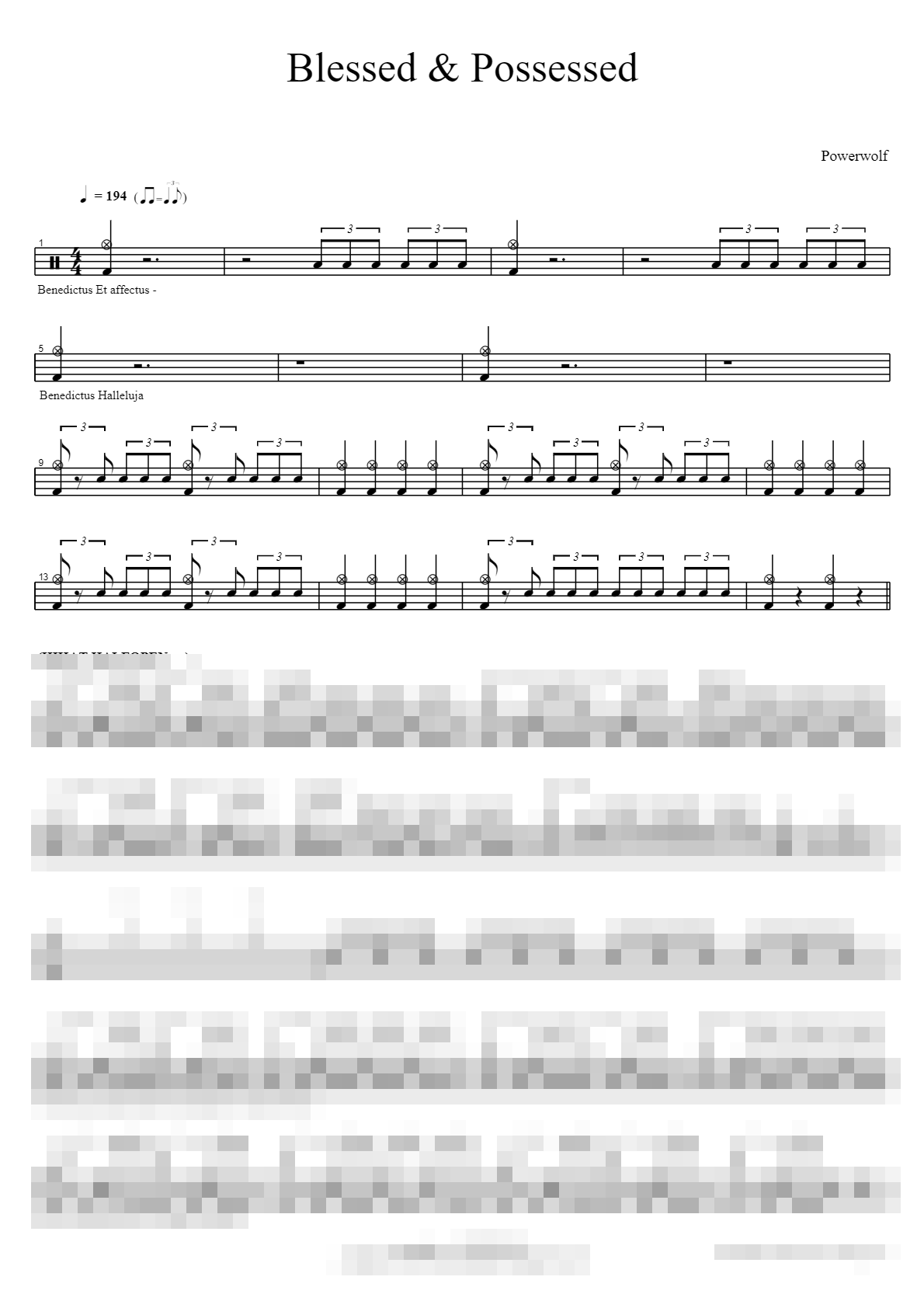 Blessed & Possessed Sheet Music Preview