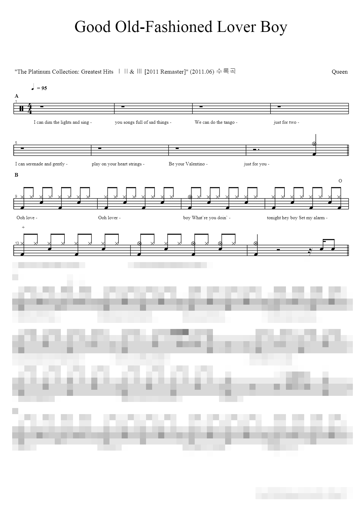 fashioned lover boy Sheet Music Preview
