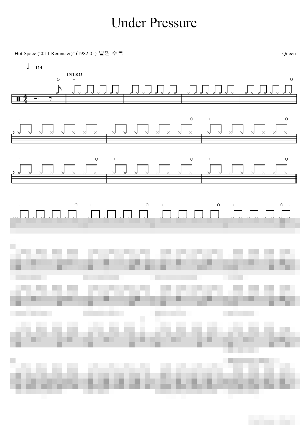 Under Pressure Sheet Music Preview