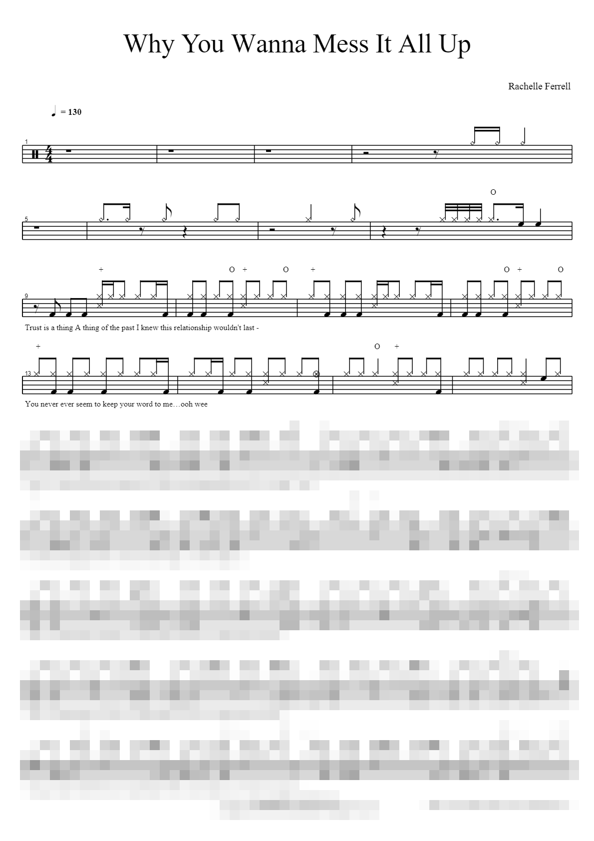 Why You Wanna Mess It All Up Sheet Music Preview