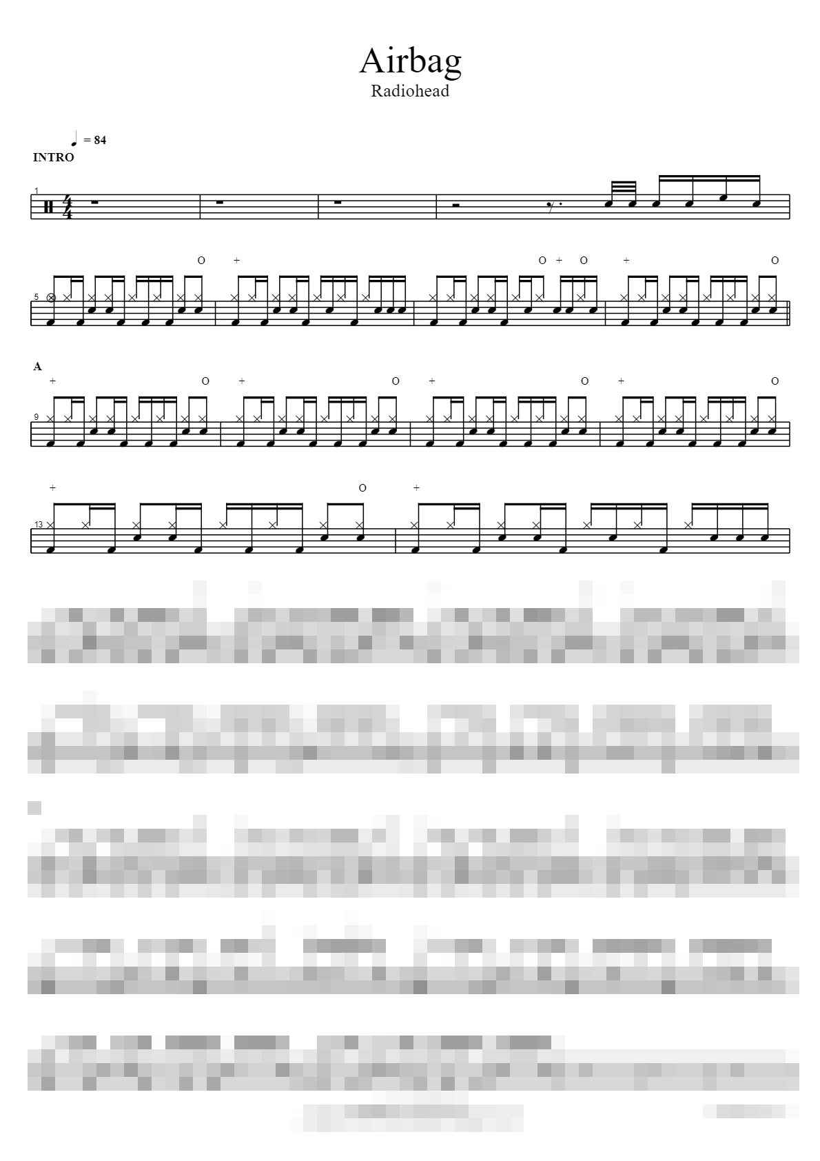 Airbag Sheet Music Preview