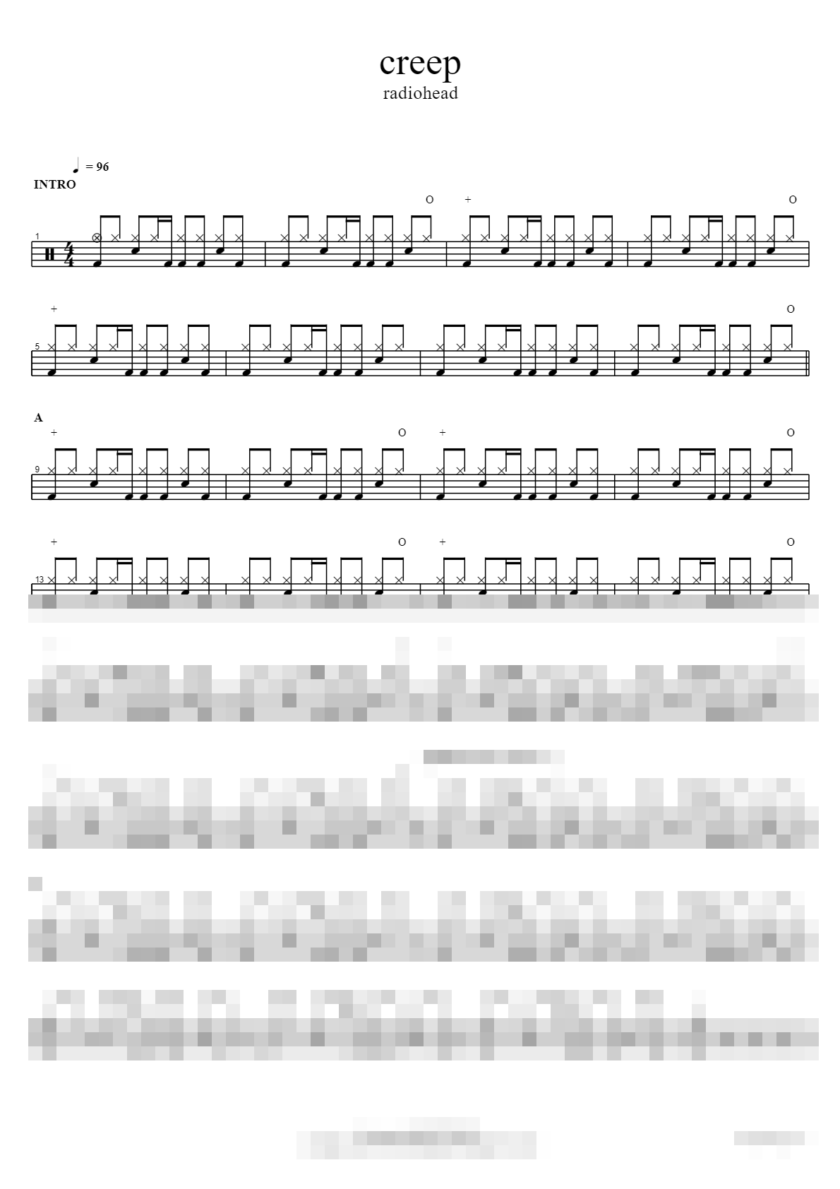 creep Sheet Music Preview