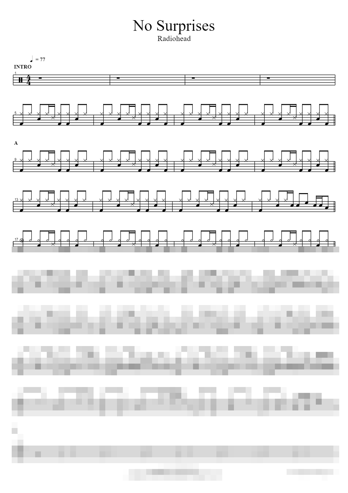No Surprises Sheet Music Preview