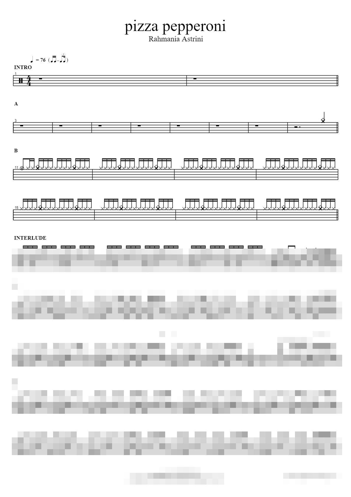 pizza pepperoni Sheet Music Preview