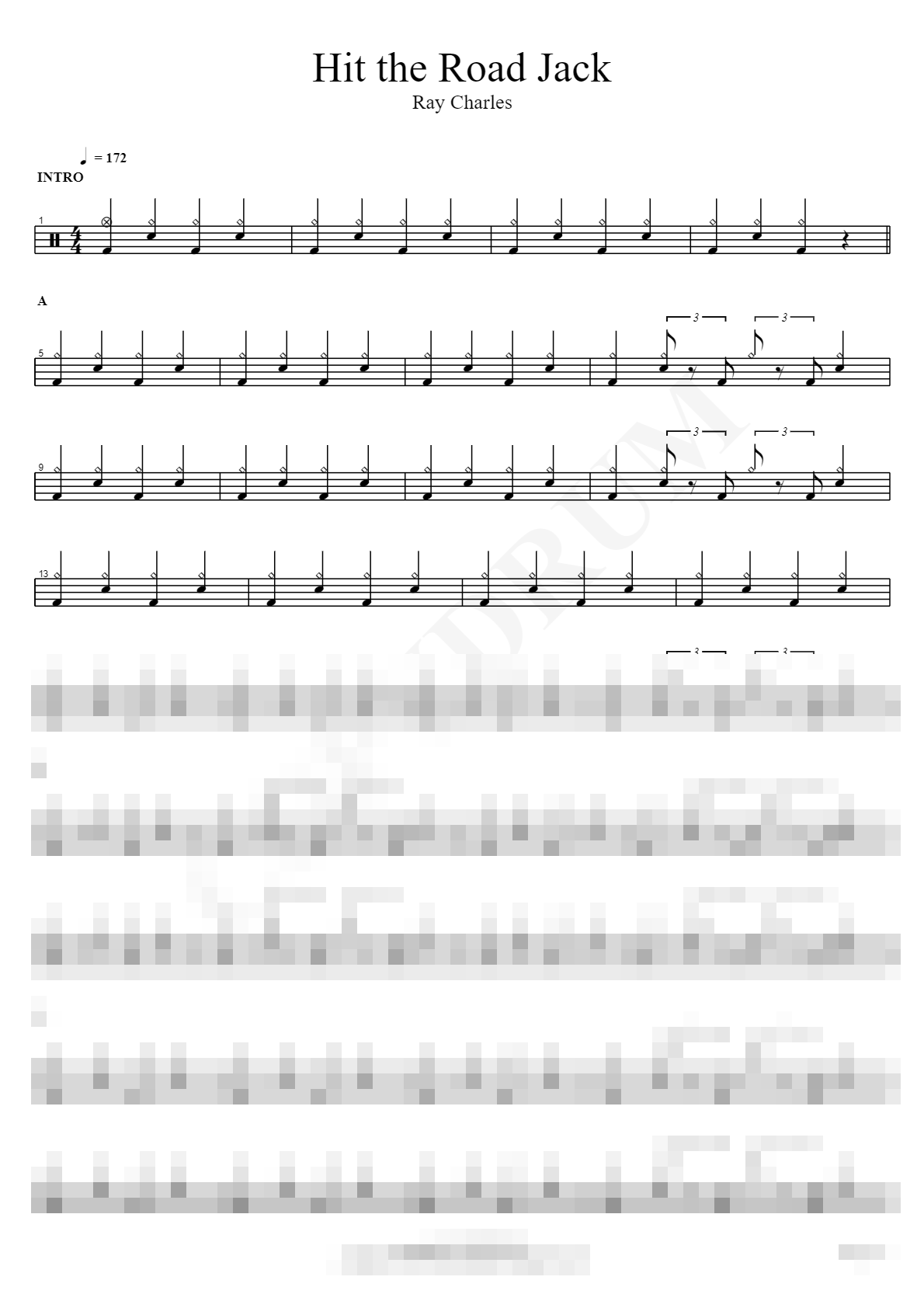 Hit the Road Jack Sheet Music Preview