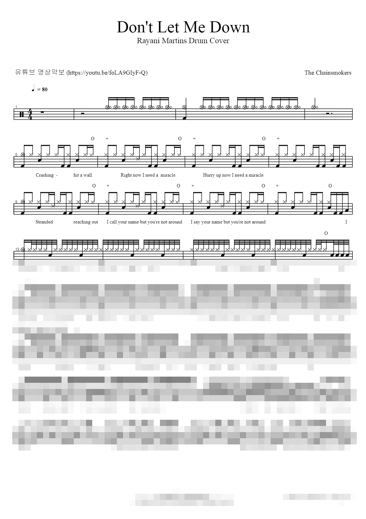Dont Let Me Down Sheet Music Preview