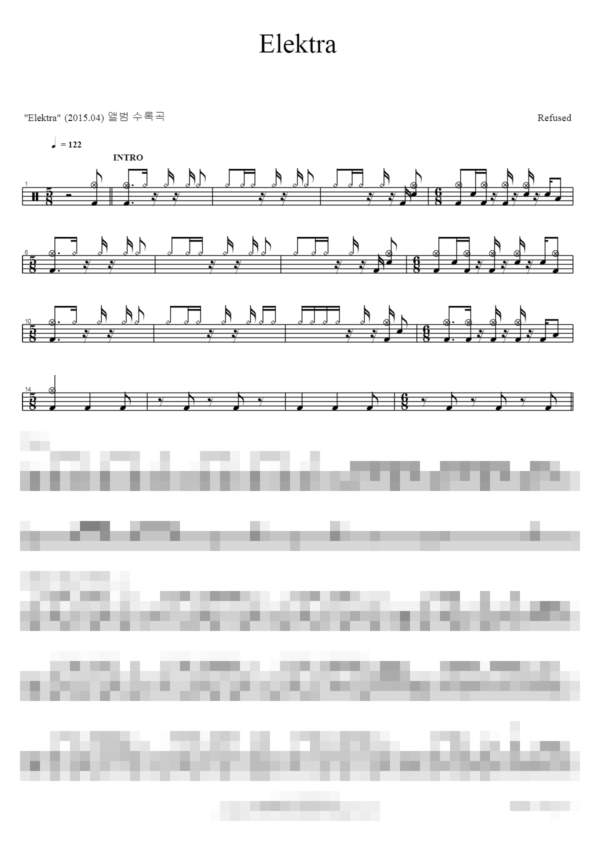 Elektra Sheet Music Preview