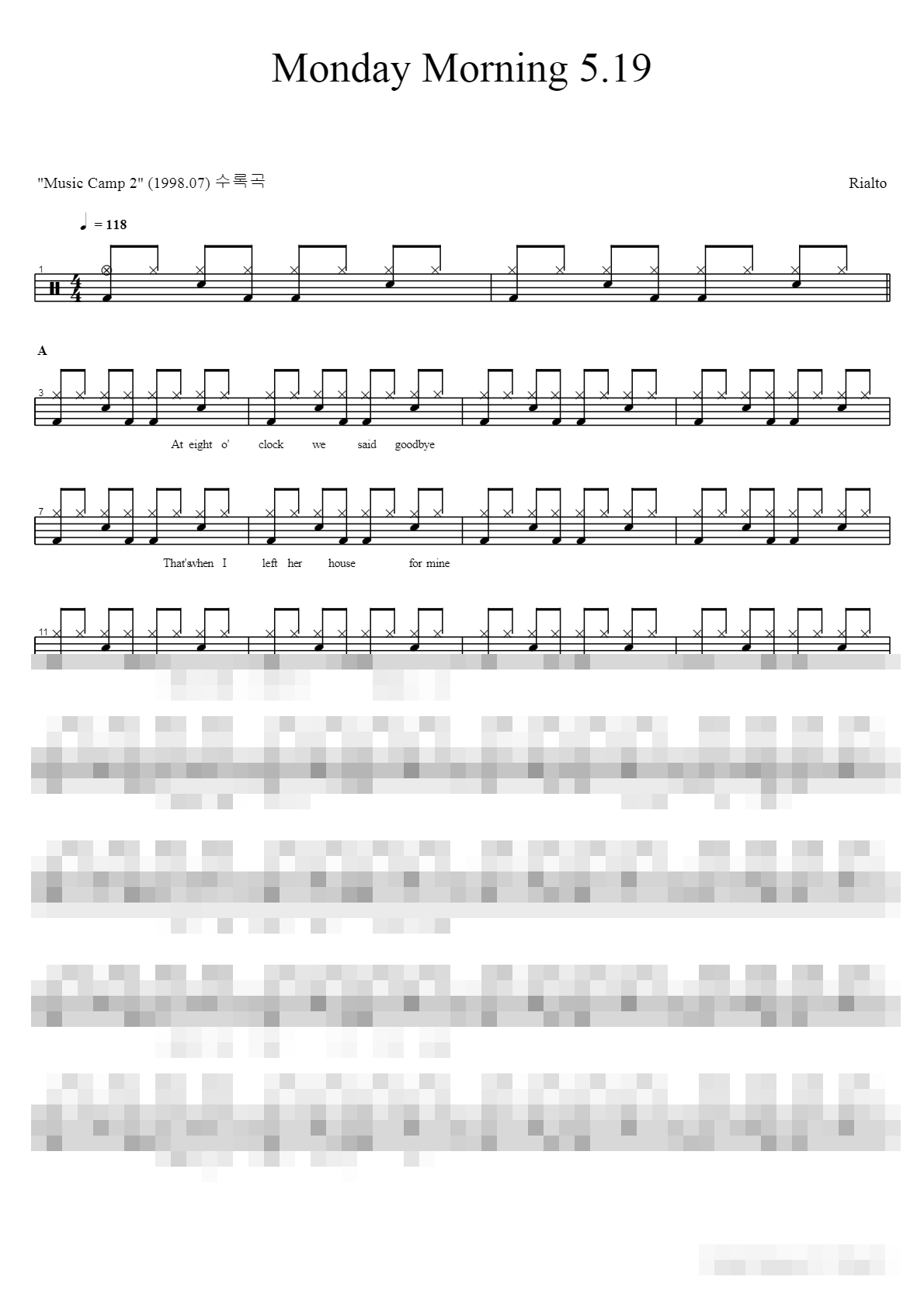 Monday Morning 5.19 Sheet Music Preview