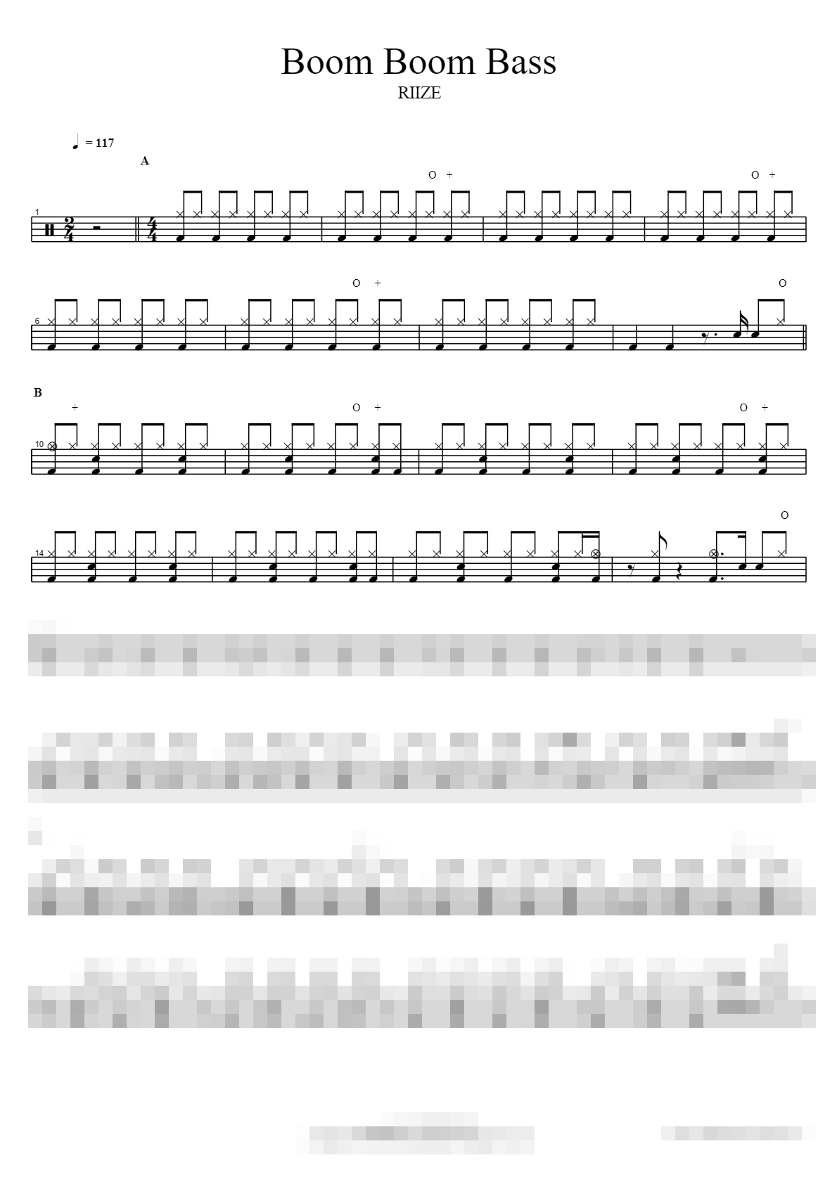 Boom Boom Bass Sheet Music Preview