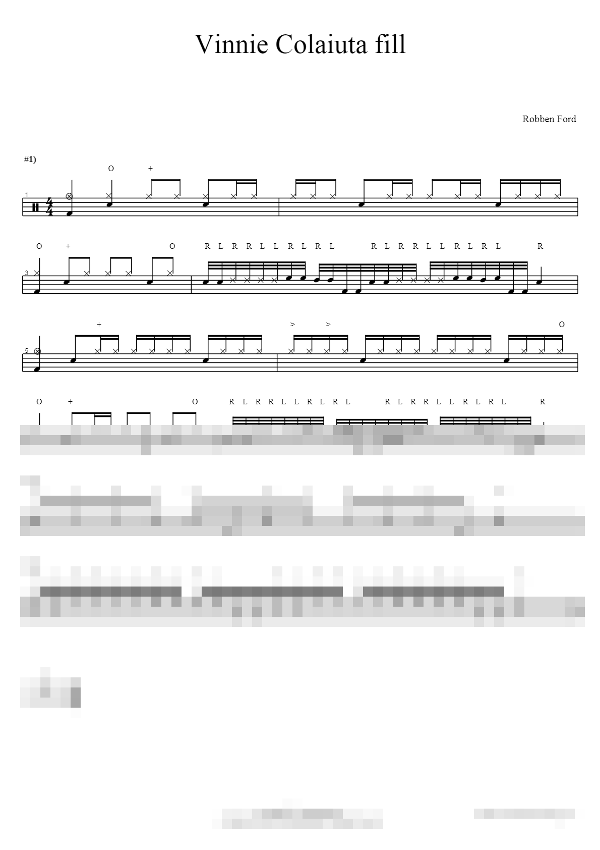 Vinnie Colaiuta fill Sheet Music Preview