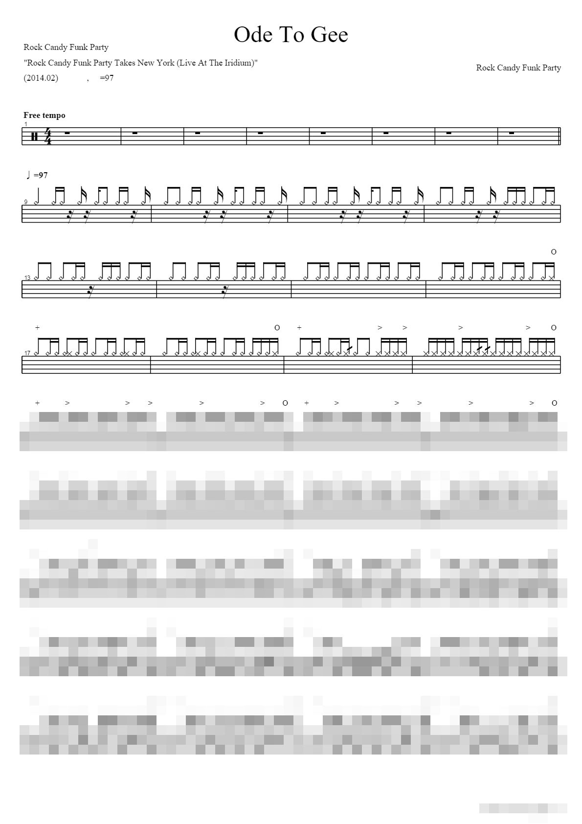 Ode To Gee Sheet Music Preview