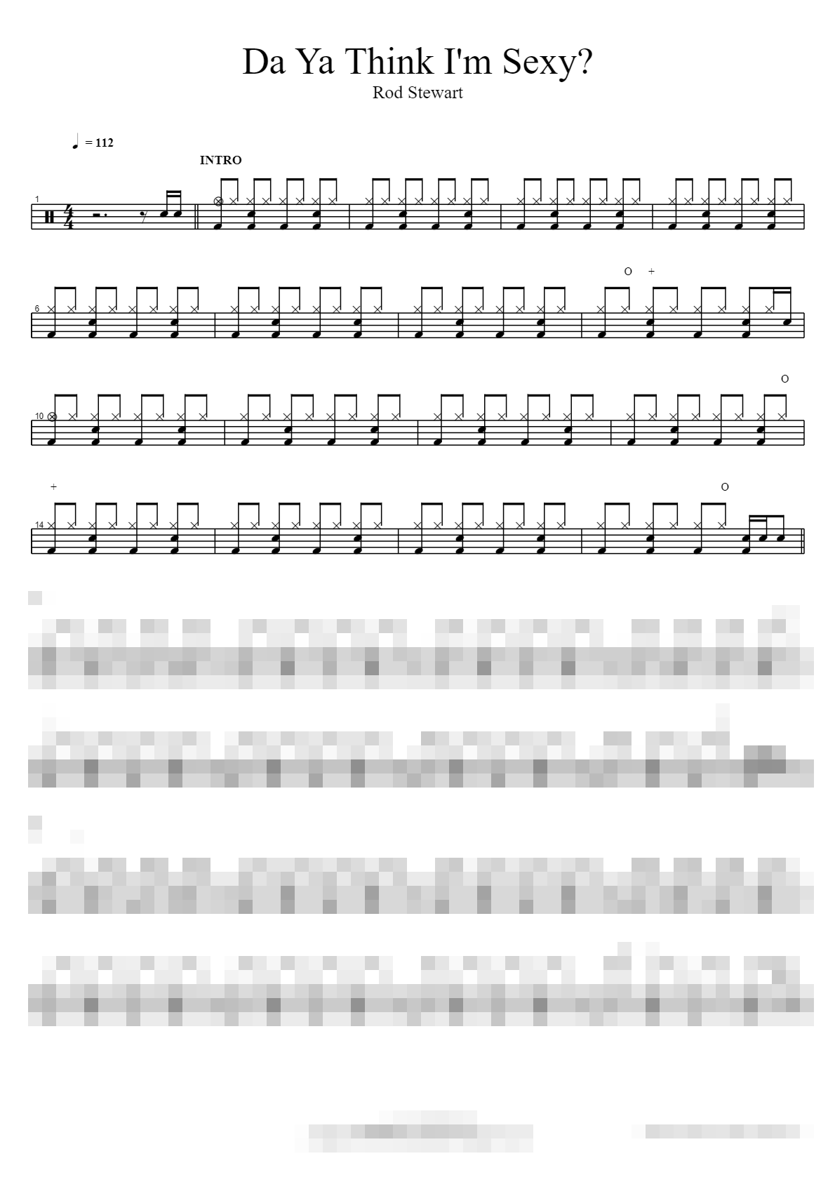 Da Ya Think I'm Sexy Sheet Music Preview