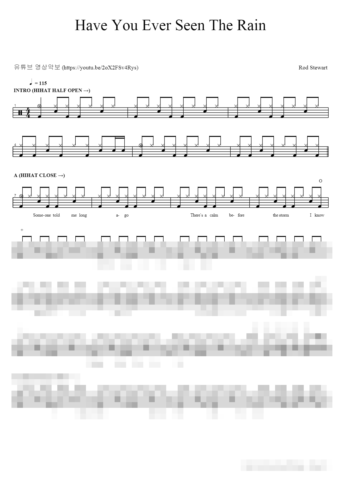 Have You Ever Seen The Rain Sheet Music Preview