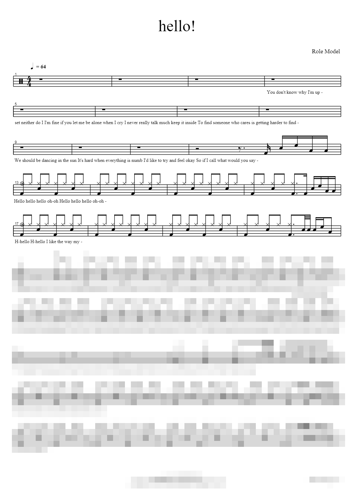 hello! Sheet Music Preview