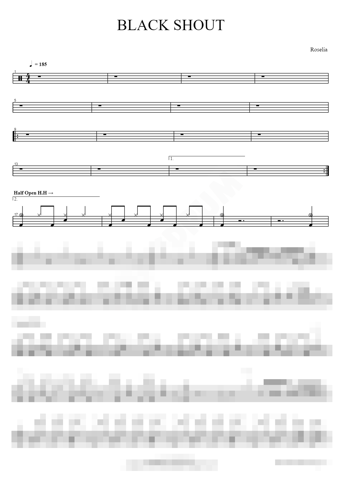 BLACK SHOUT Sheet Music Preview