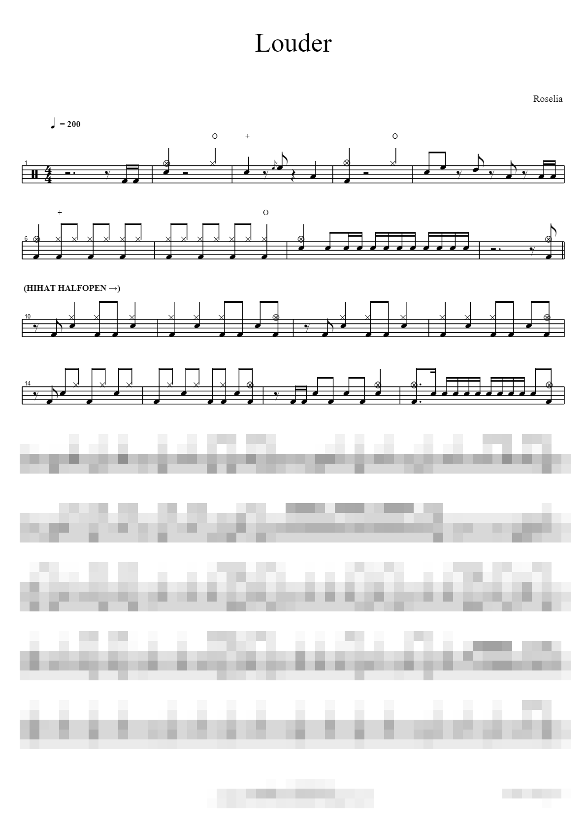 Louder Sheet Music Preview