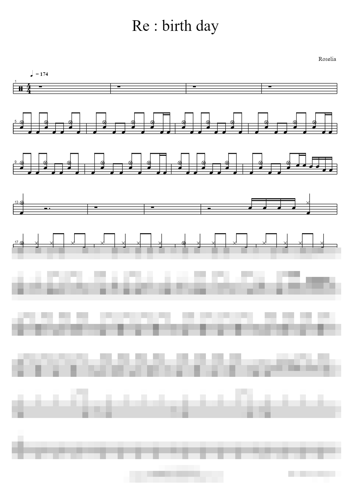 Re birth day Sheet Music Preview