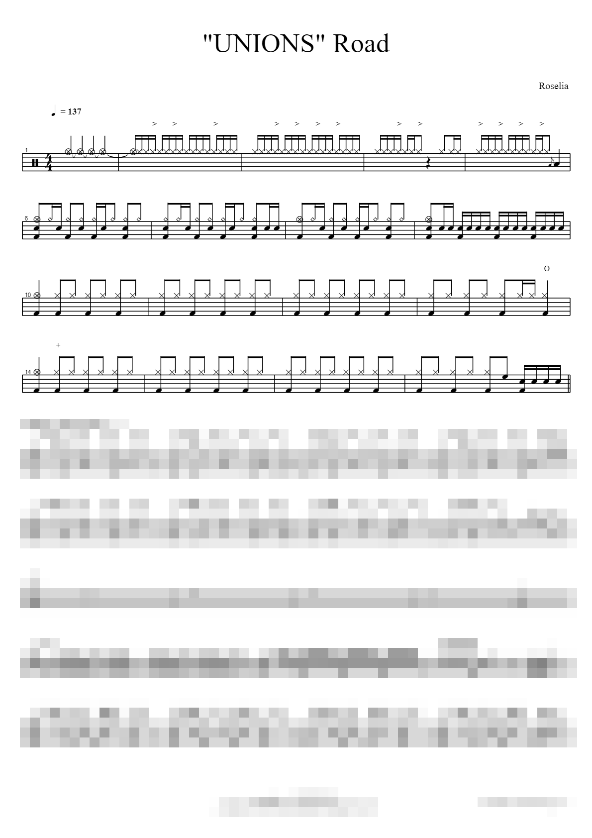 “UNIONS” Road Sheet Music Preview
