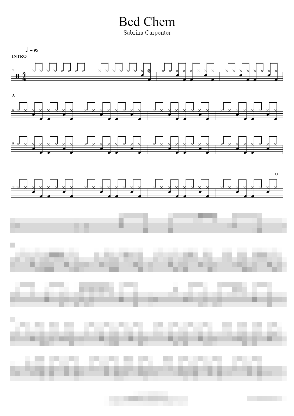 Bed Chem Sheet Music Preview