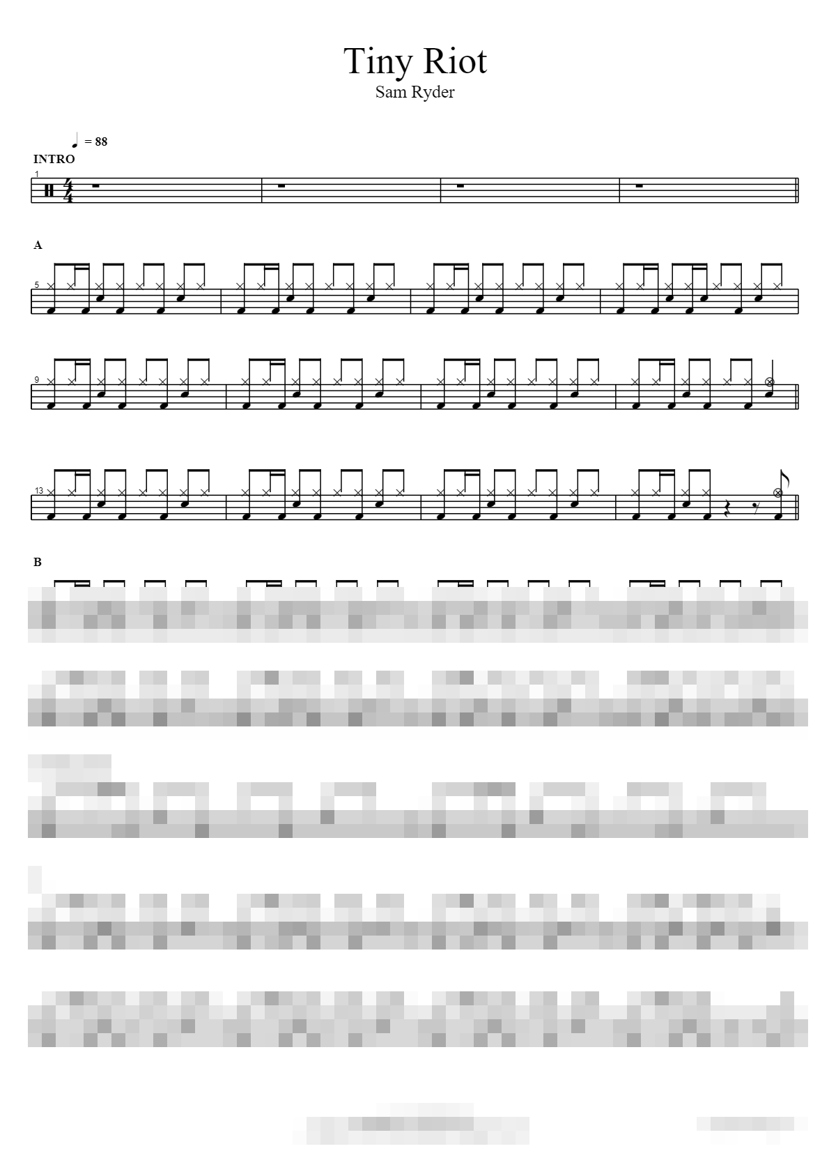 Tiny Riot Sheet Music Preview
