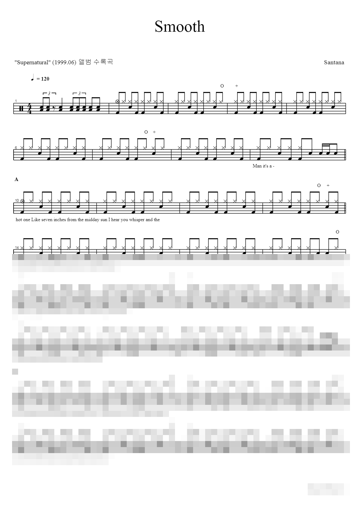 Smooth Sheet Music Preview