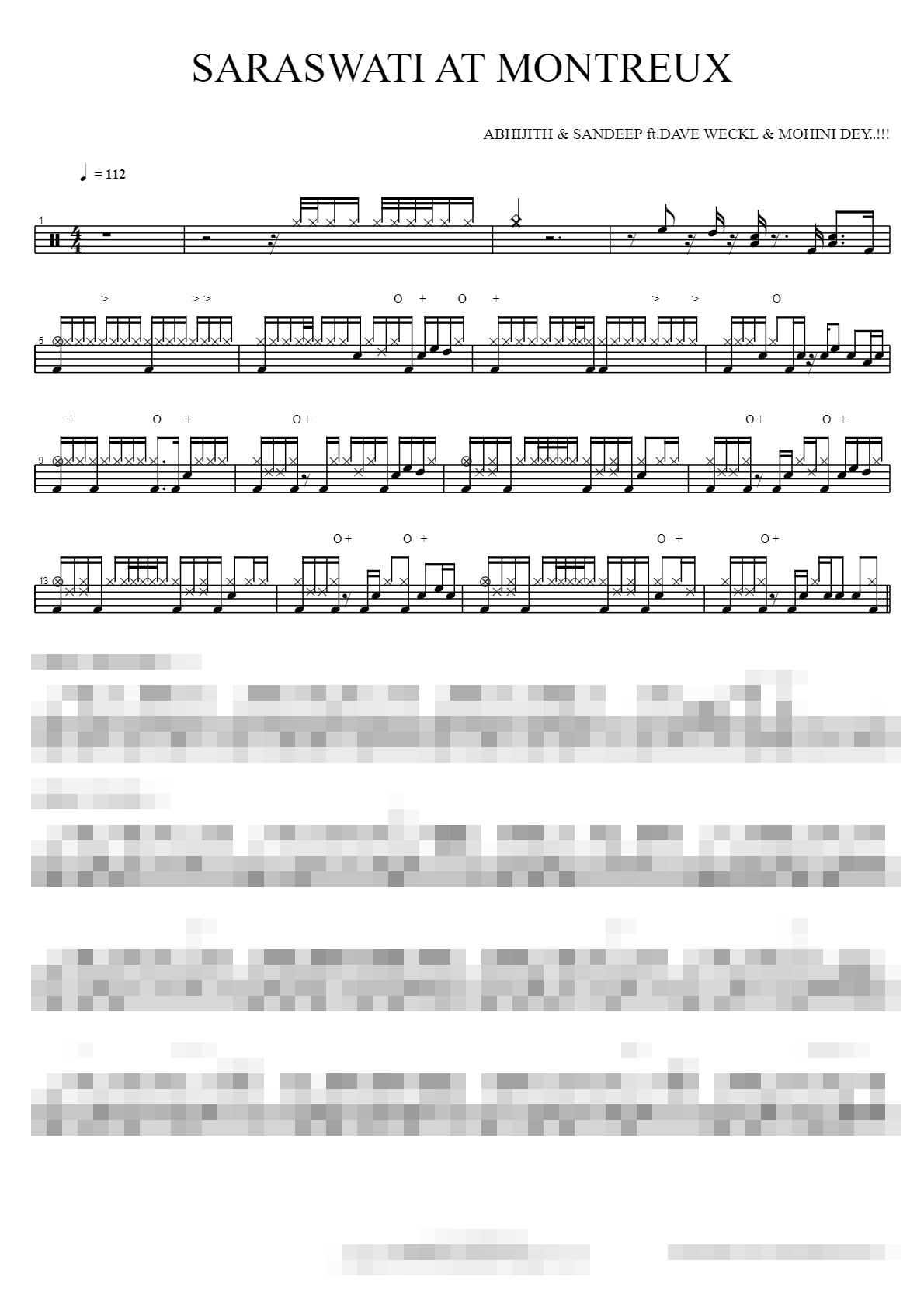 ABHIJITH & SANDEEP ft.DAVE WECKL & MOHINI DEY..!!! Sheet Music Preview