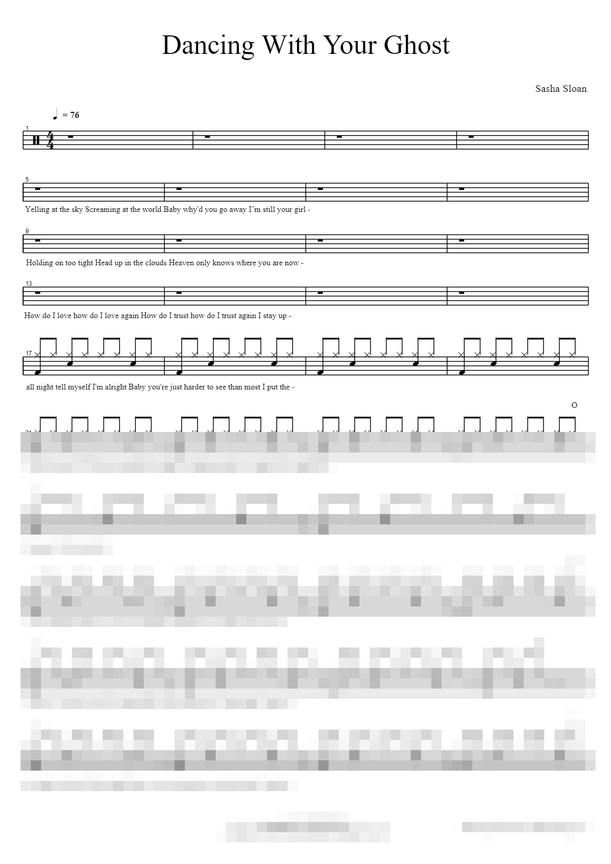Dancing With Your Ghost Sheet Music Preview