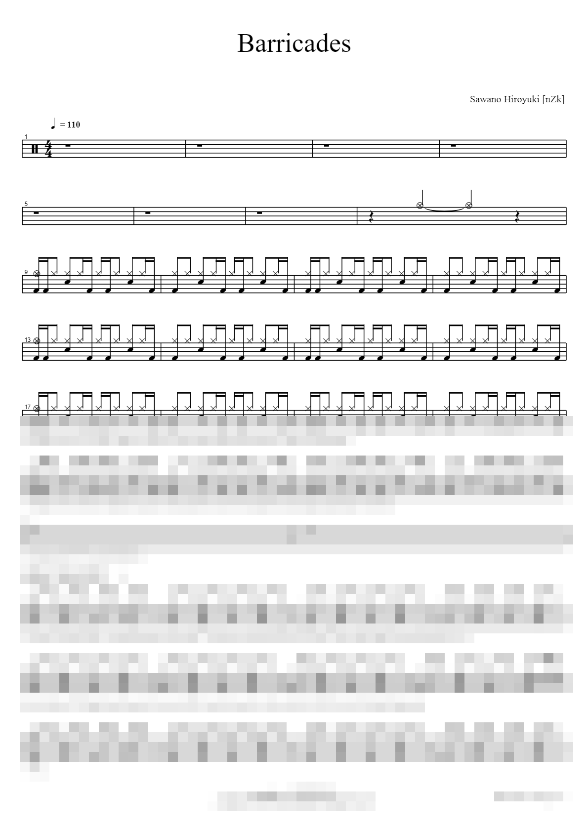 Barricades Sheet Music Preview