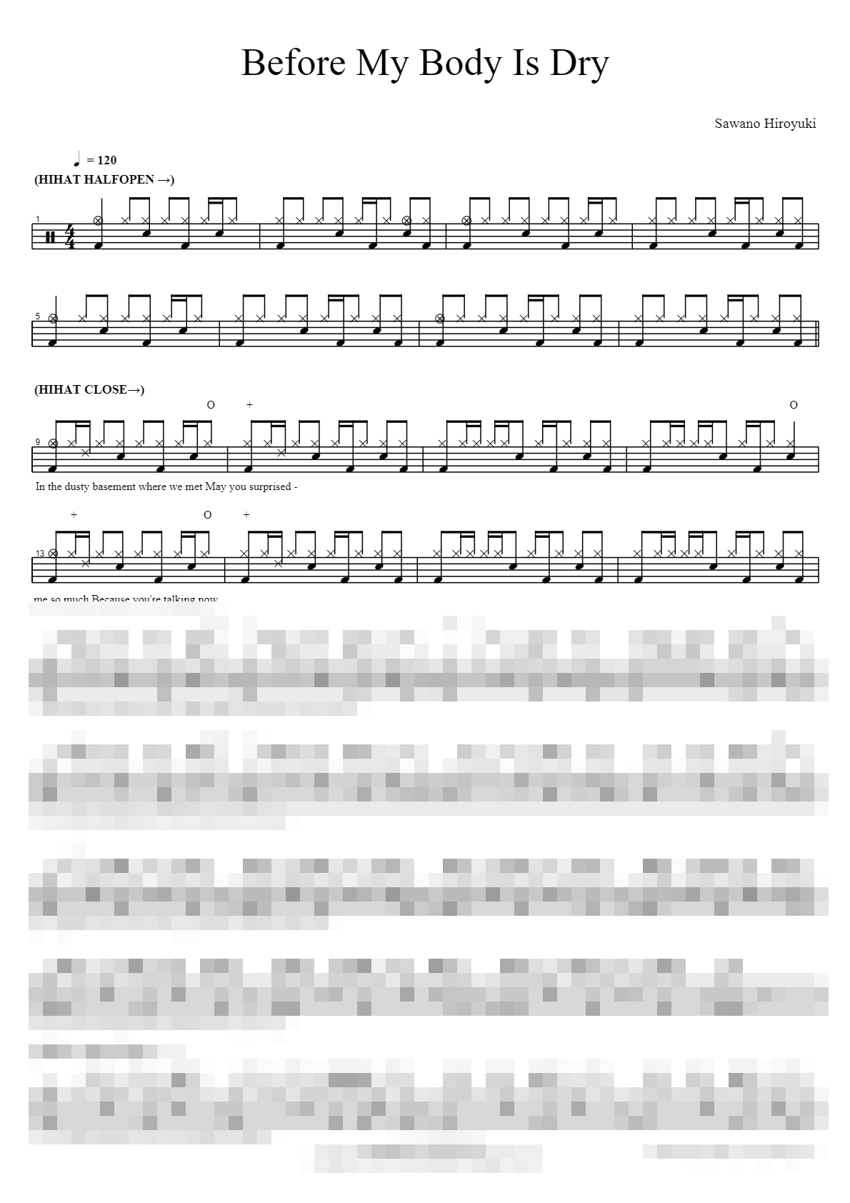 Before My Body Is Dry Sheet Music Preview