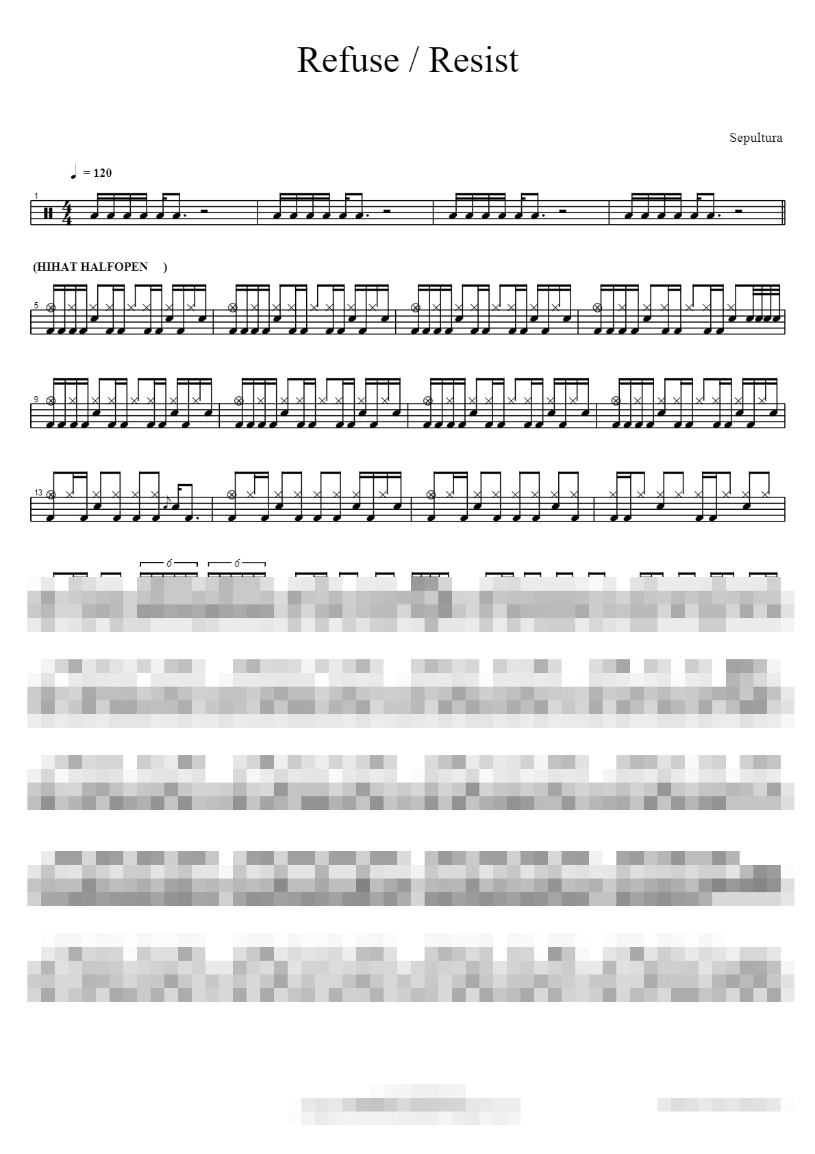 Refuse Resist Sheet Music Preview