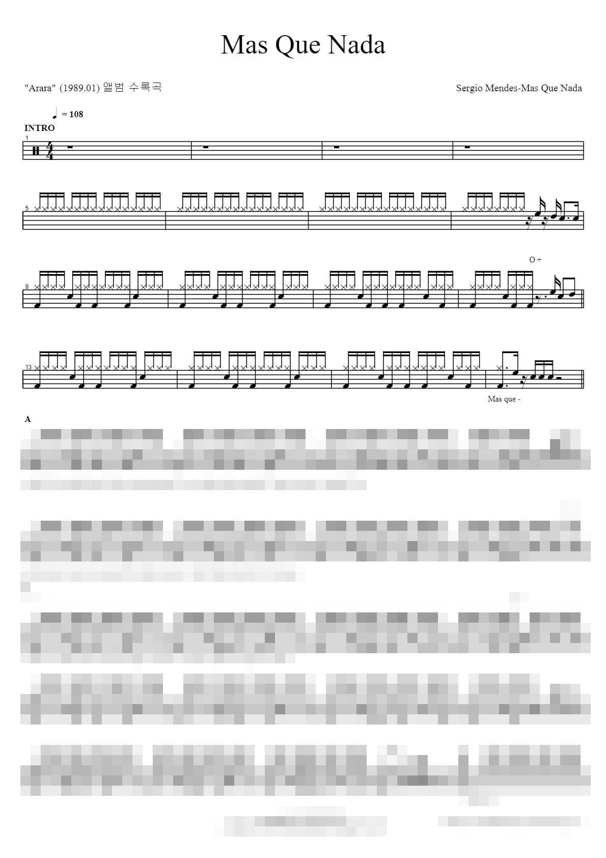 Mas Que Nada Sheet Music Preview