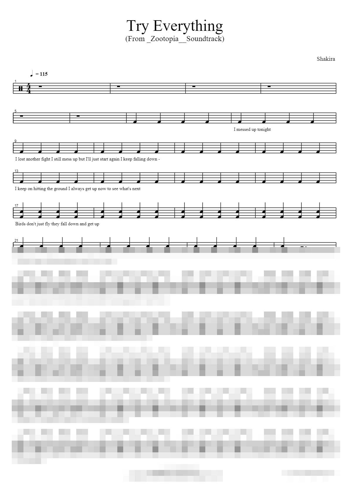 Try Everything (From _Zootopia__Soundtrack) Sheet Music Preview