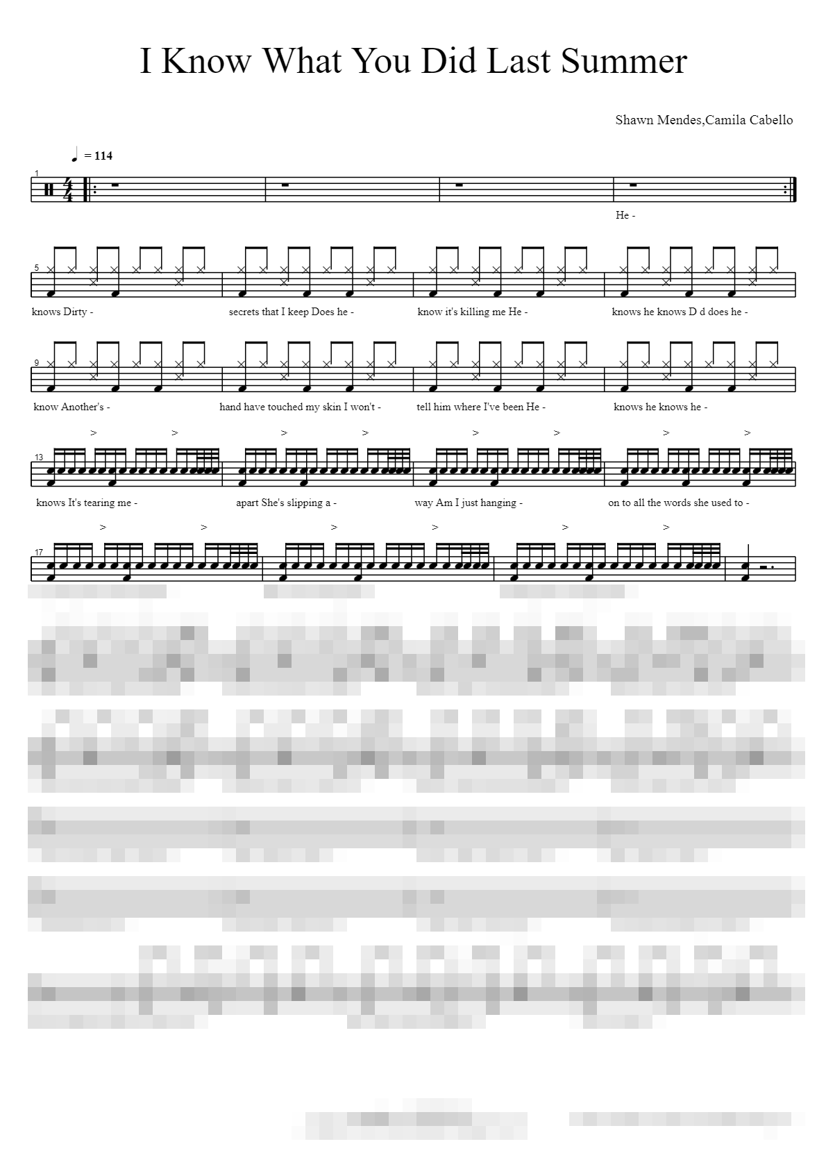I Know What You Did Last Summer Sheet Music Preview