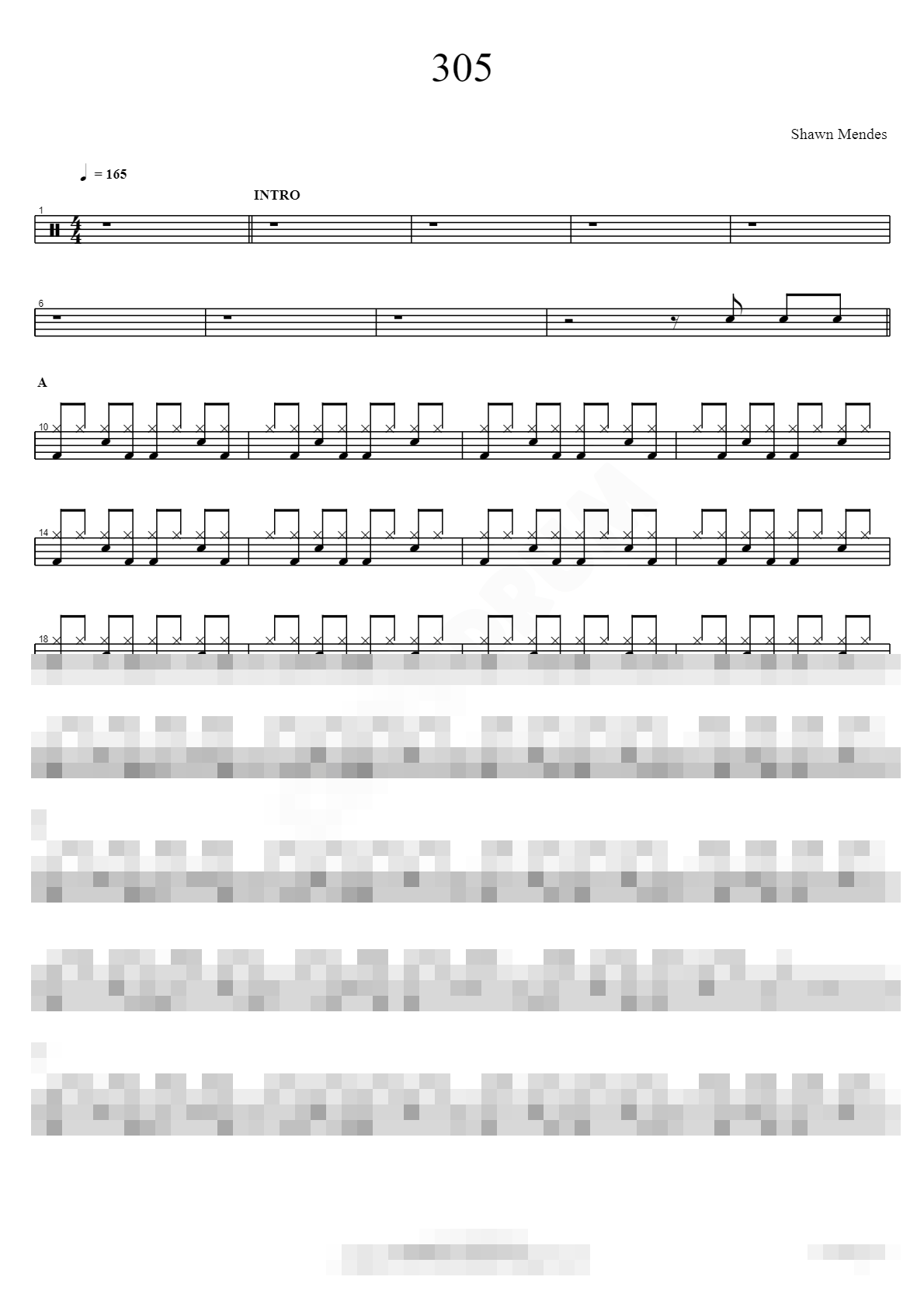 305 Sheet Music Preview