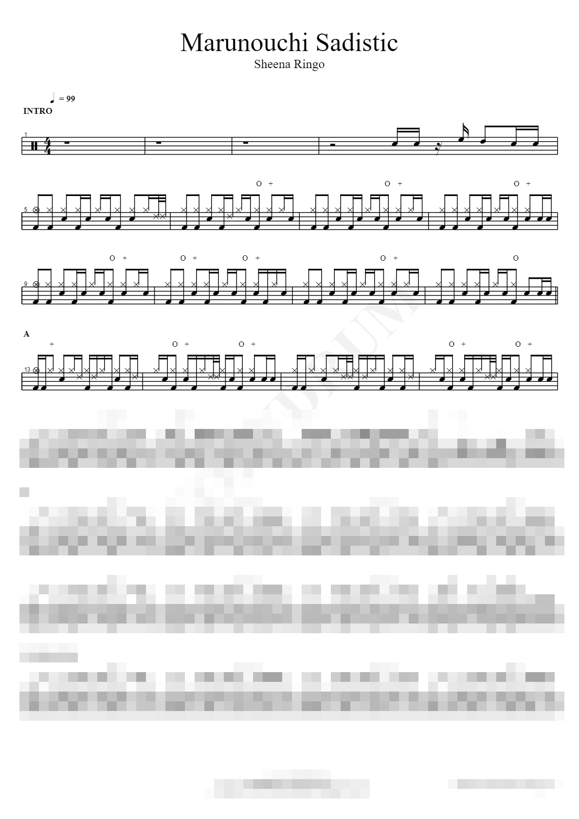 Marunouchi Sadistic Sheet Music Preview