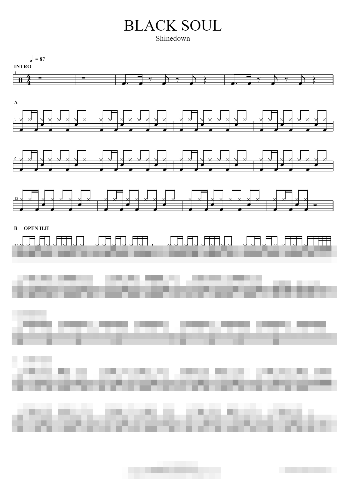 BLACK SOUL Sheet Music Preview