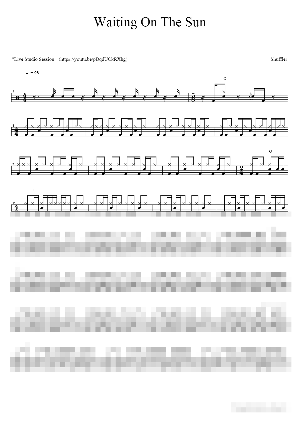 Waiting On The Sun Sheet Music Preview