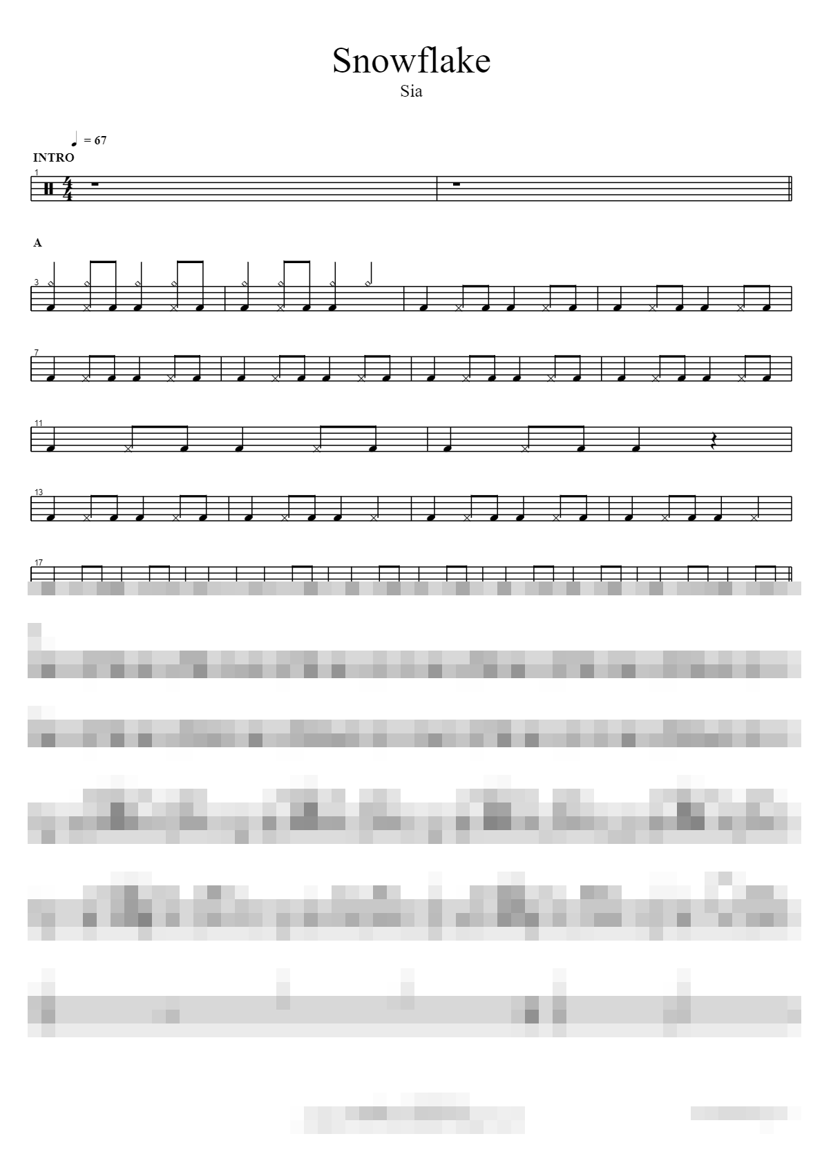 Snowflake Sheet Music Preview