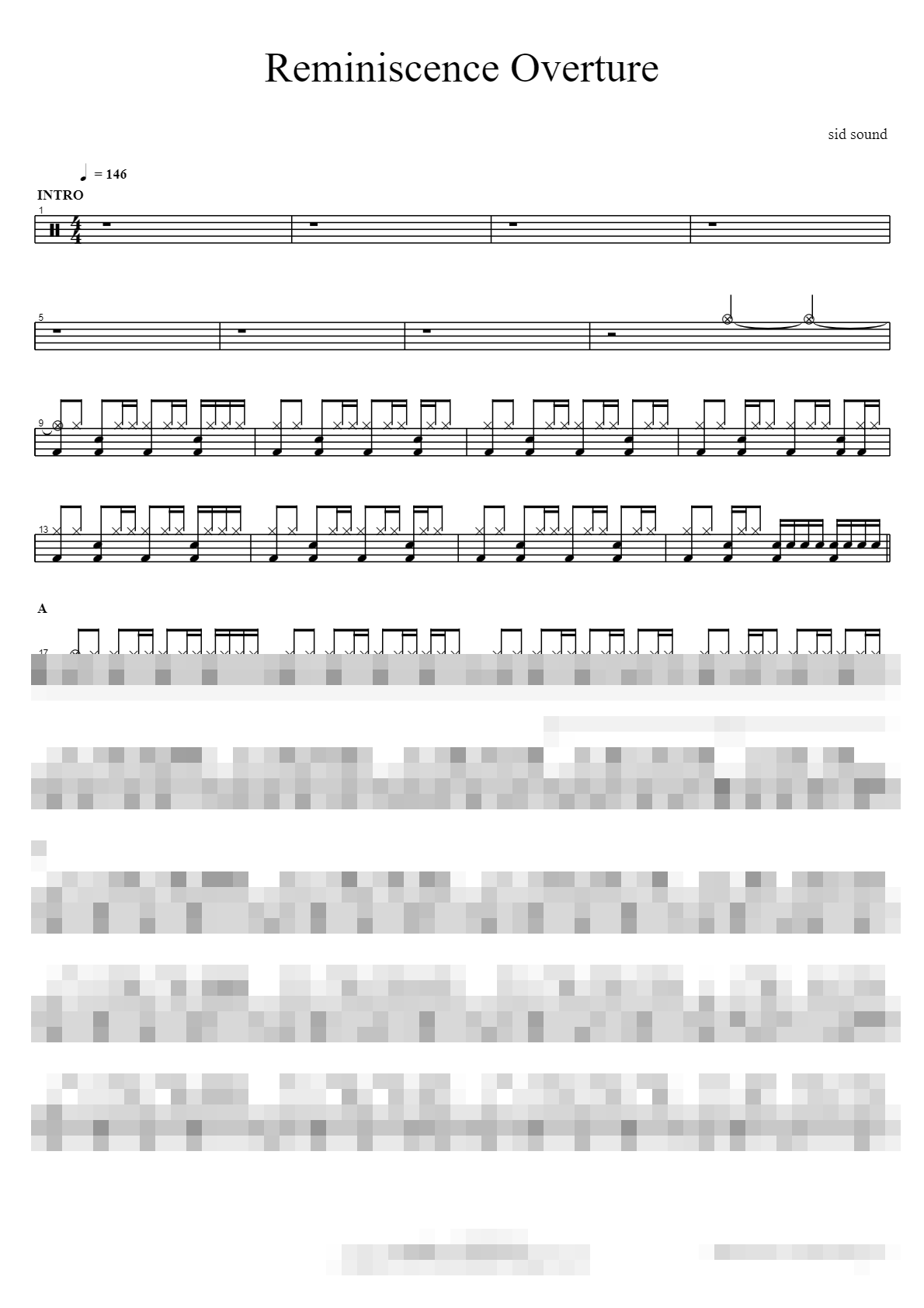 Reminiscence Overture original Sheet Music Preview