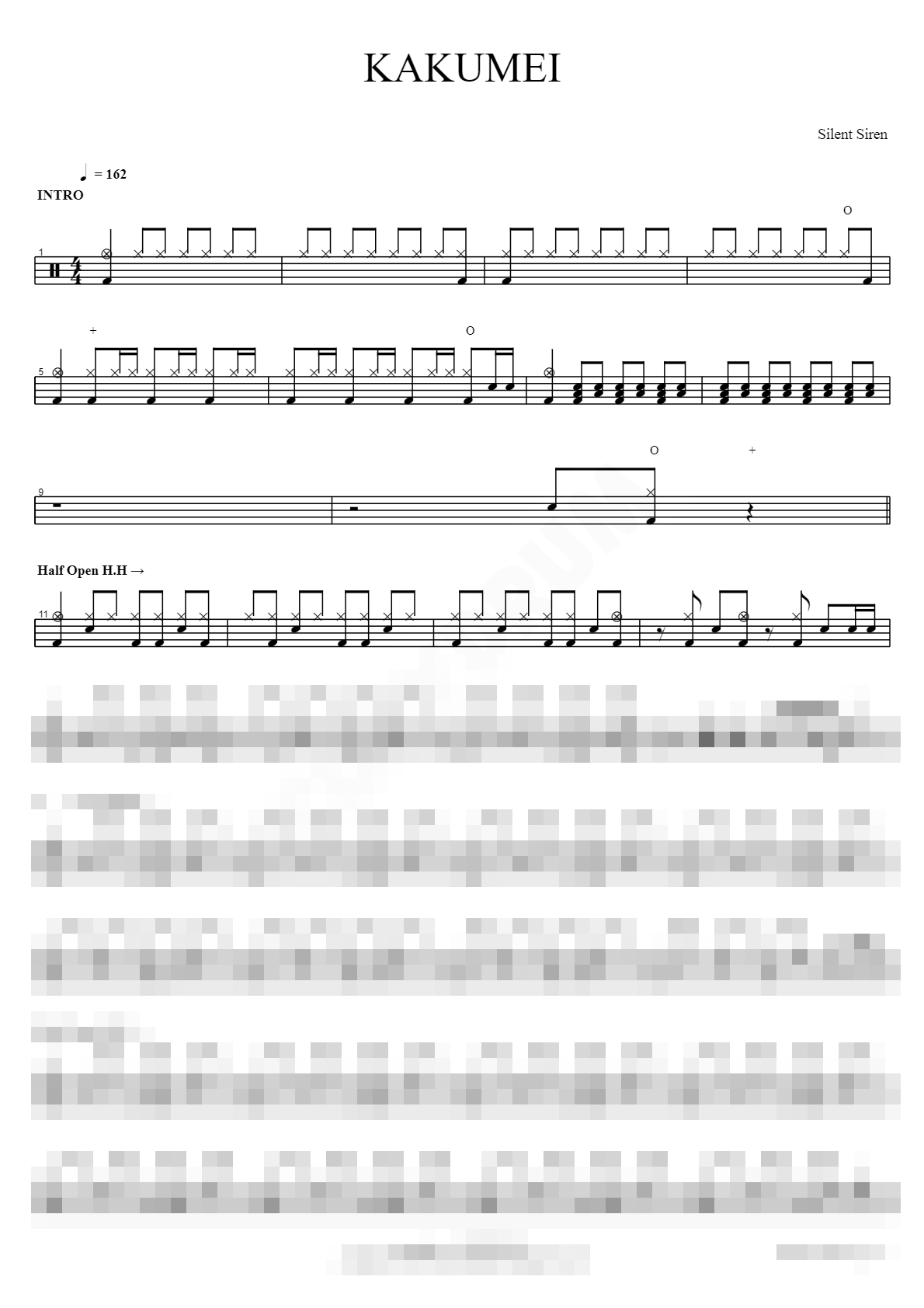 KAKUMEI Sheet Music Preview