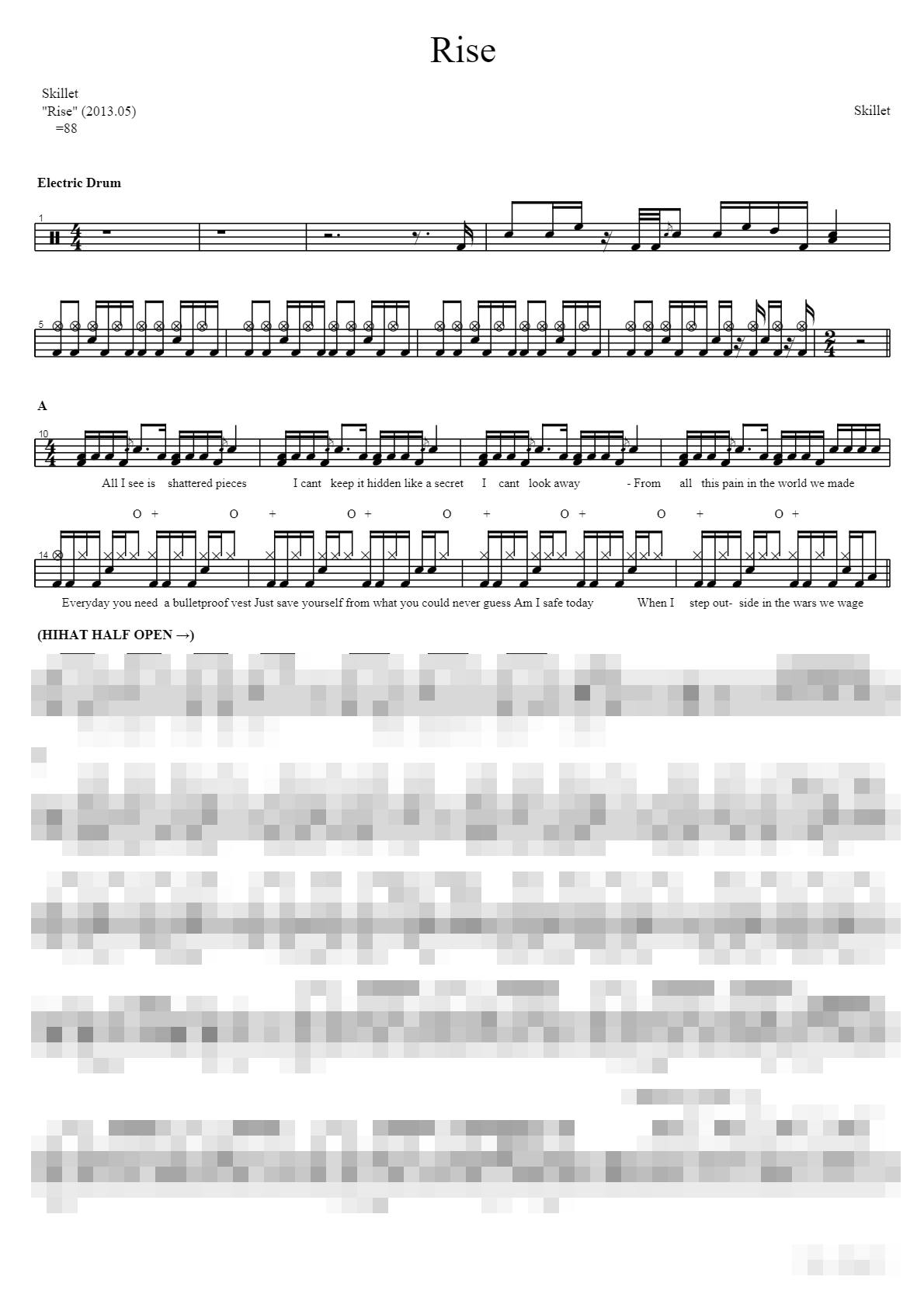 Rise Sheet Music Preview