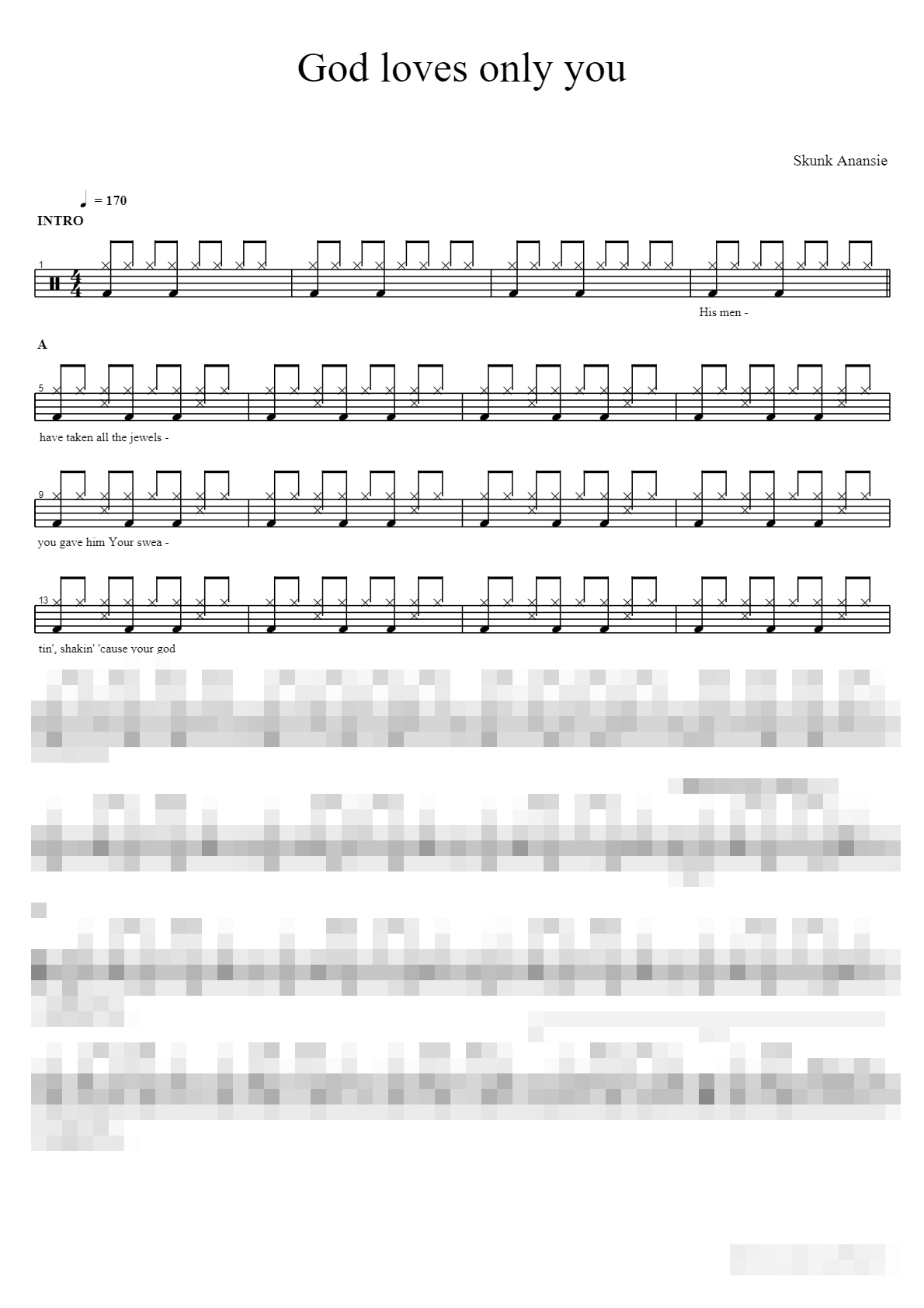 God loves only you Sheet Music Preview