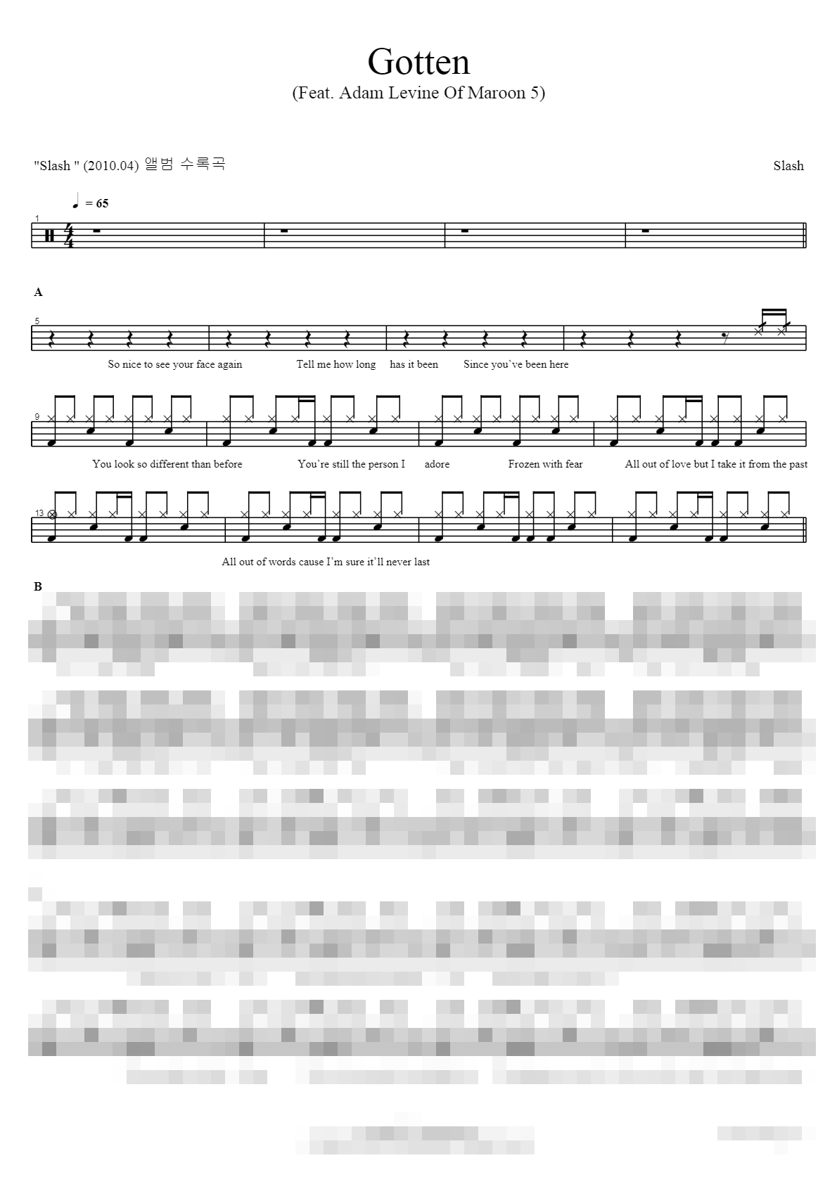 Gotten Sheet Music Preview