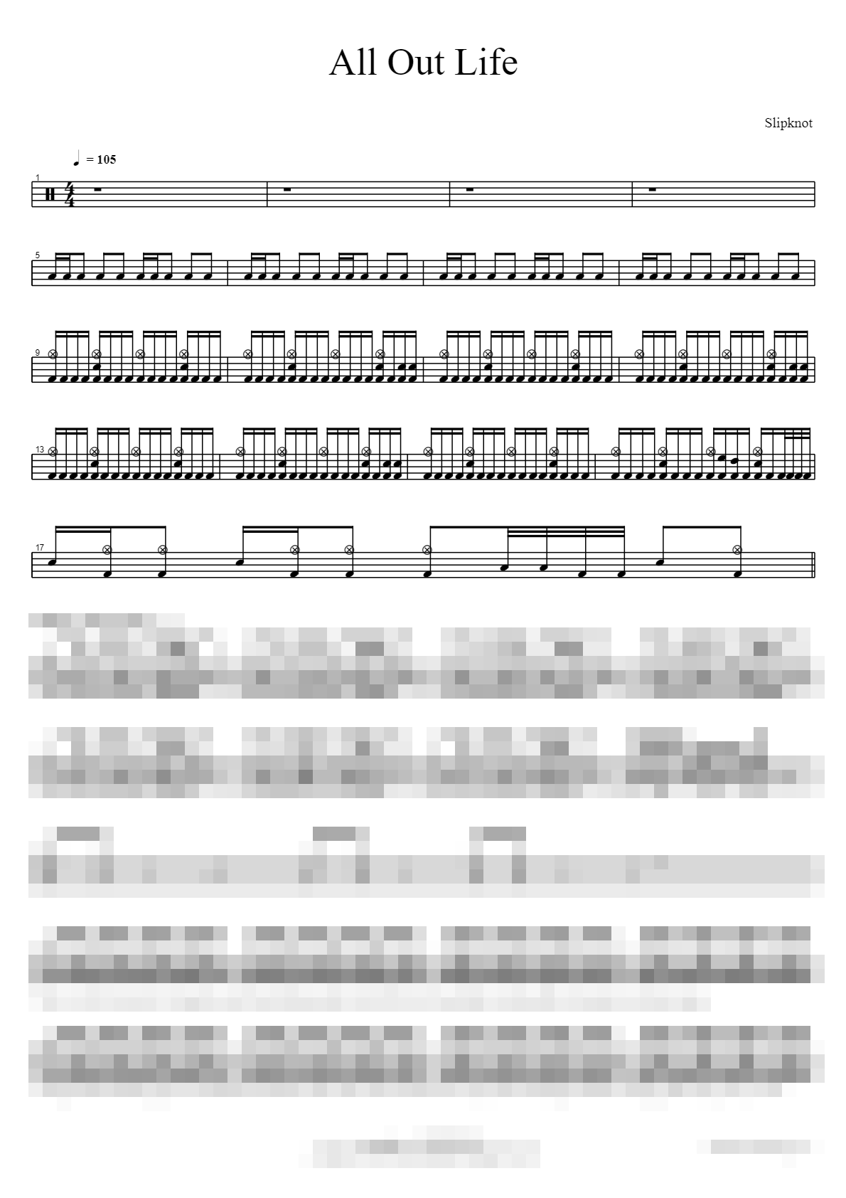 All Out Life Sheet Music Preview